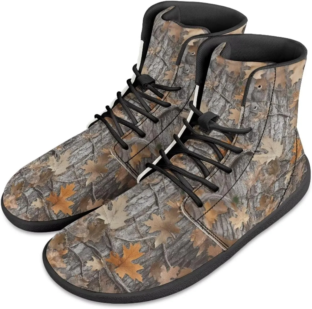 Howilath High Top Sneakers for Men Minimalist Barefoot Shoes Wide Toe Running Shoes with Anti-Skid Sole