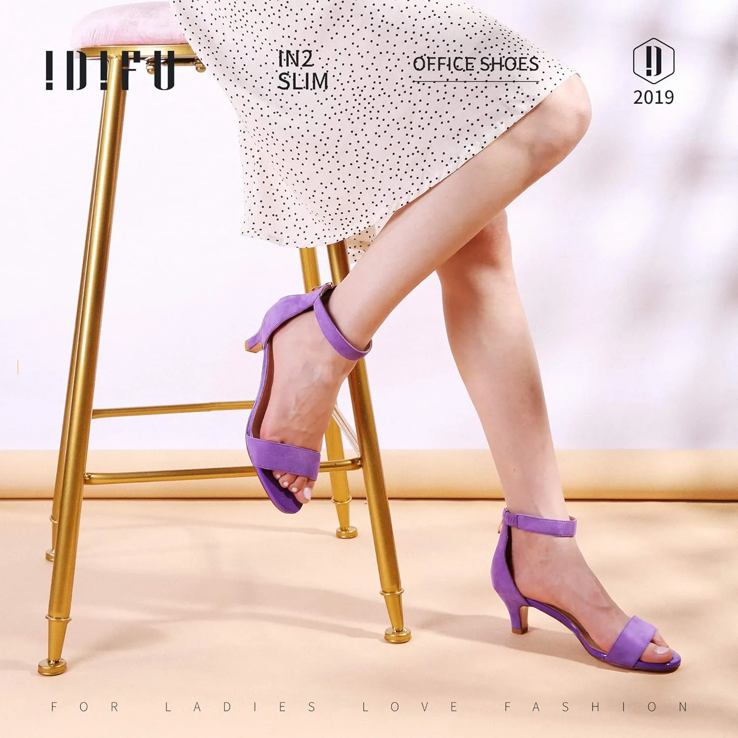 IDIFU Kitten Heels for Women IN2 Low Heels Open Toe Ankle Strap Heeled Sandals Wedding Bridal Evening Prom Party Dress Shoes Womens Heels With Zipper
