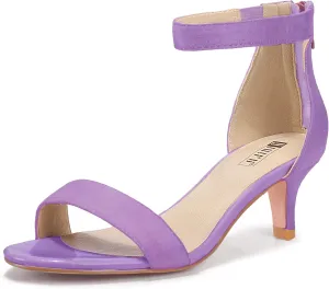 IDIFU Kitten Heels for Women IN2 Low Heels Open Toe Ankle Strap Heeled Sandals Wedding Bridal Evening Prom Party Dress Shoes Womens Heels With Zipper