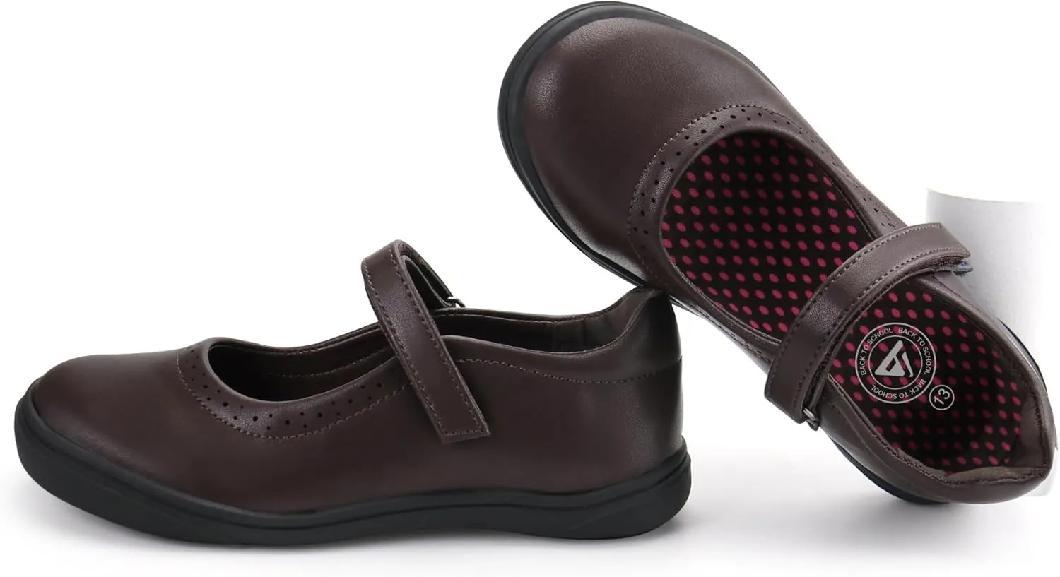 JABASIC Girls Mary Jane Flats School Uniform Dress Shoes