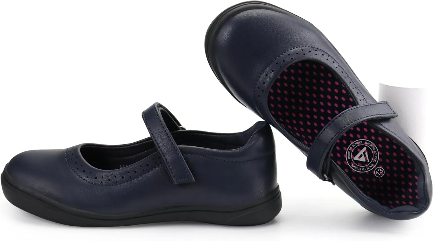 JABASIC Girls Mary Jane Flats School Uniform Dress Shoes