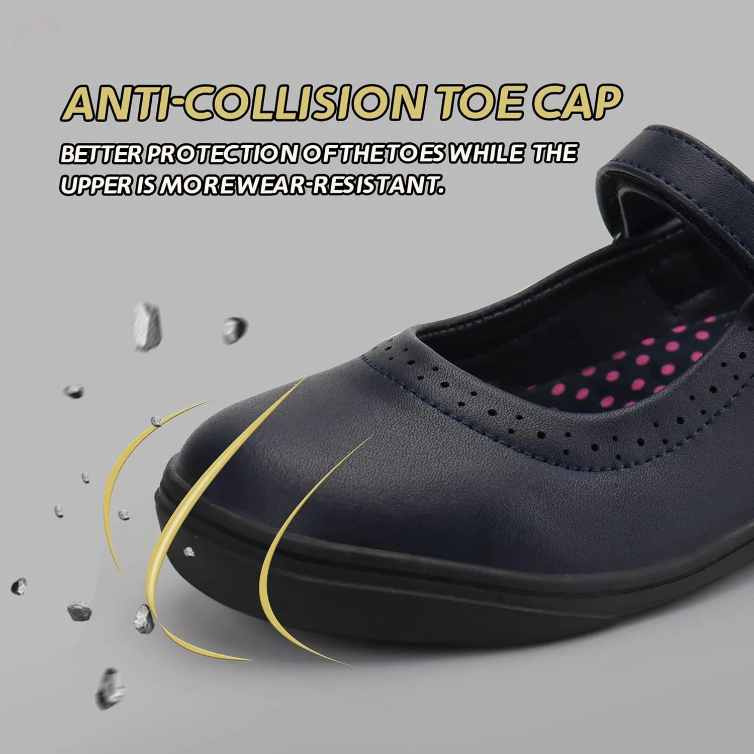 JABASIC Girls Mary Jane Flats School Uniform Dress Shoes