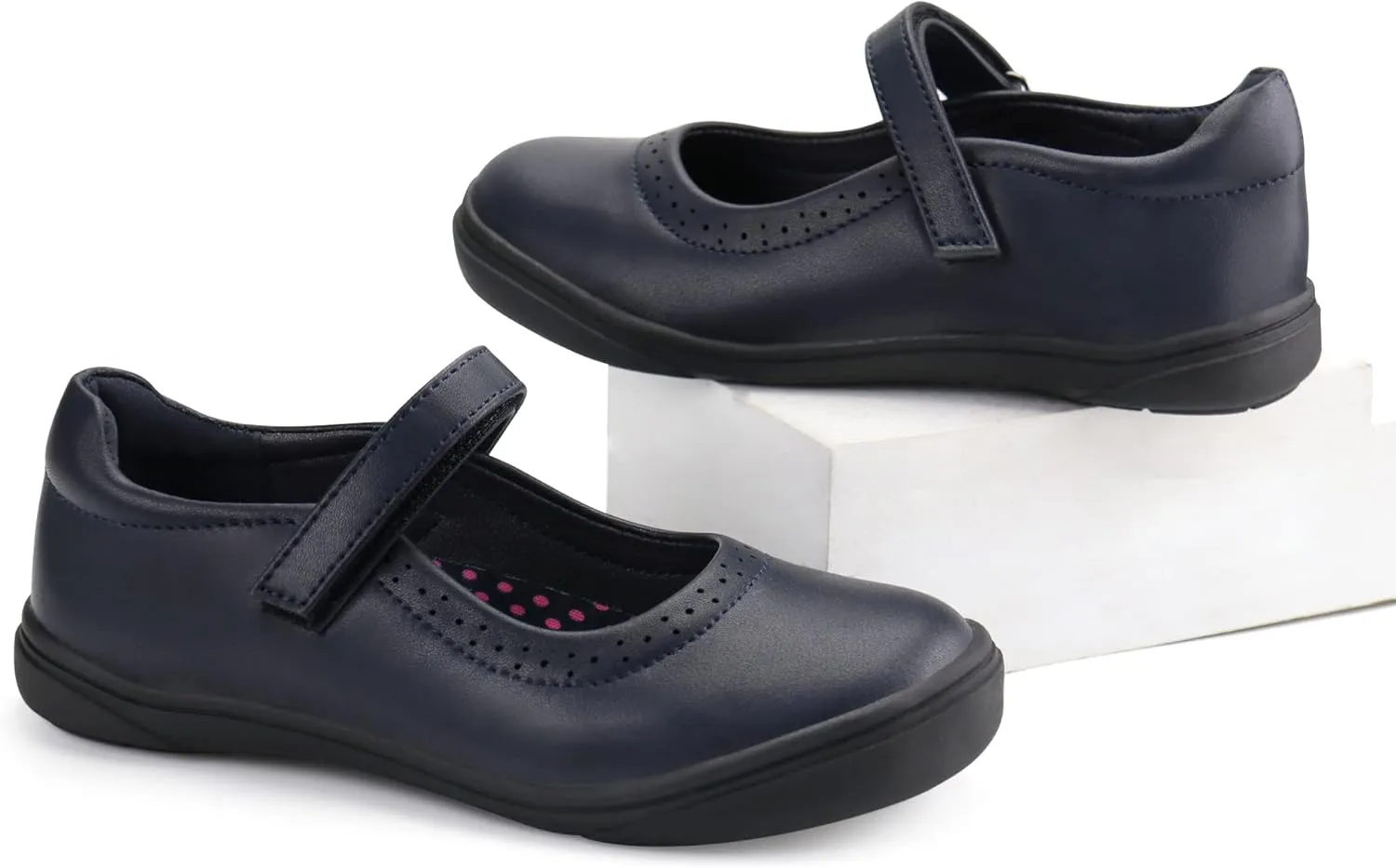 JABASIC Girls Mary Jane Flats School Uniform Dress Shoes