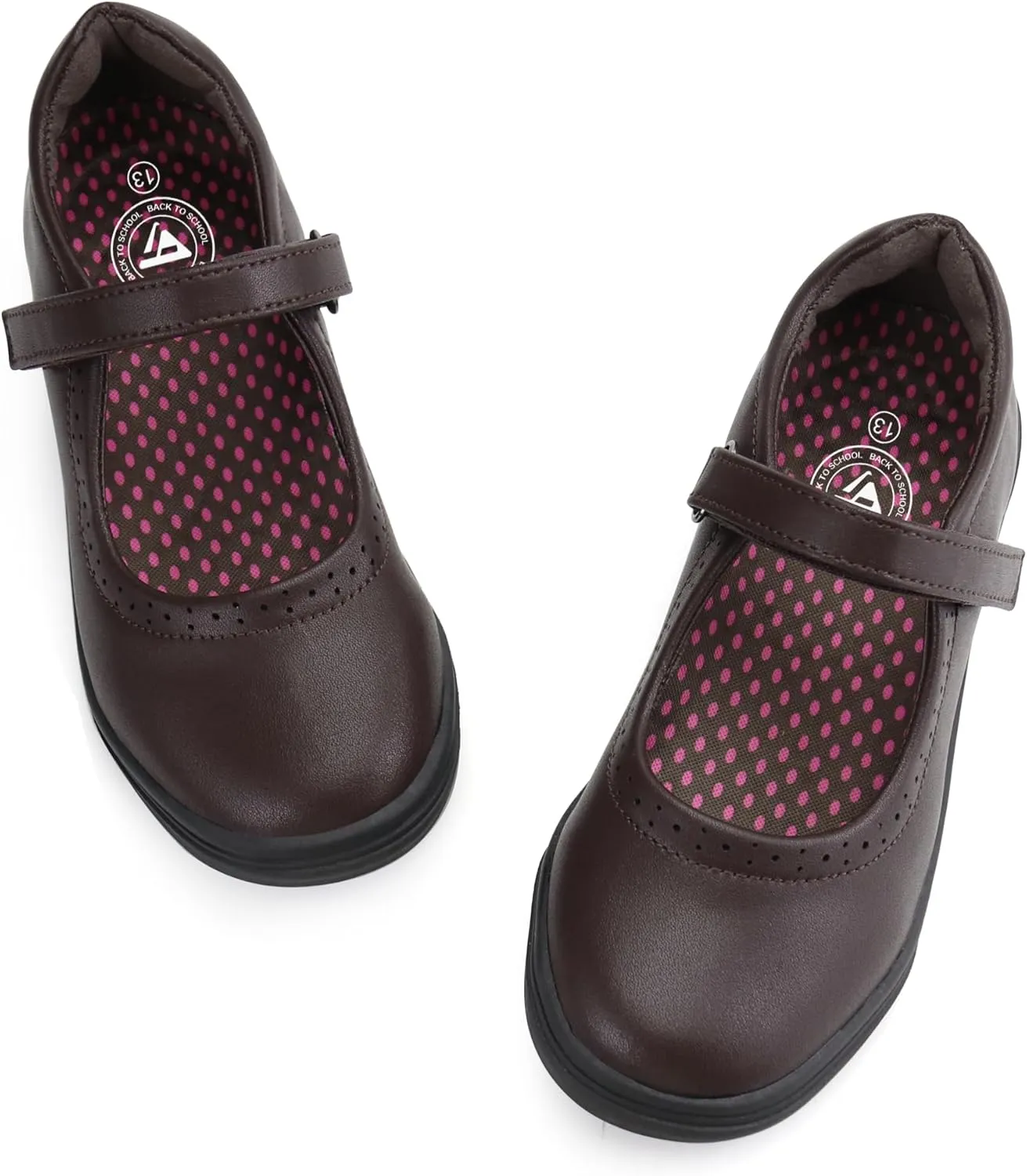 JABASIC Girls Mary Jane Flats School Uniform Dress Shoes