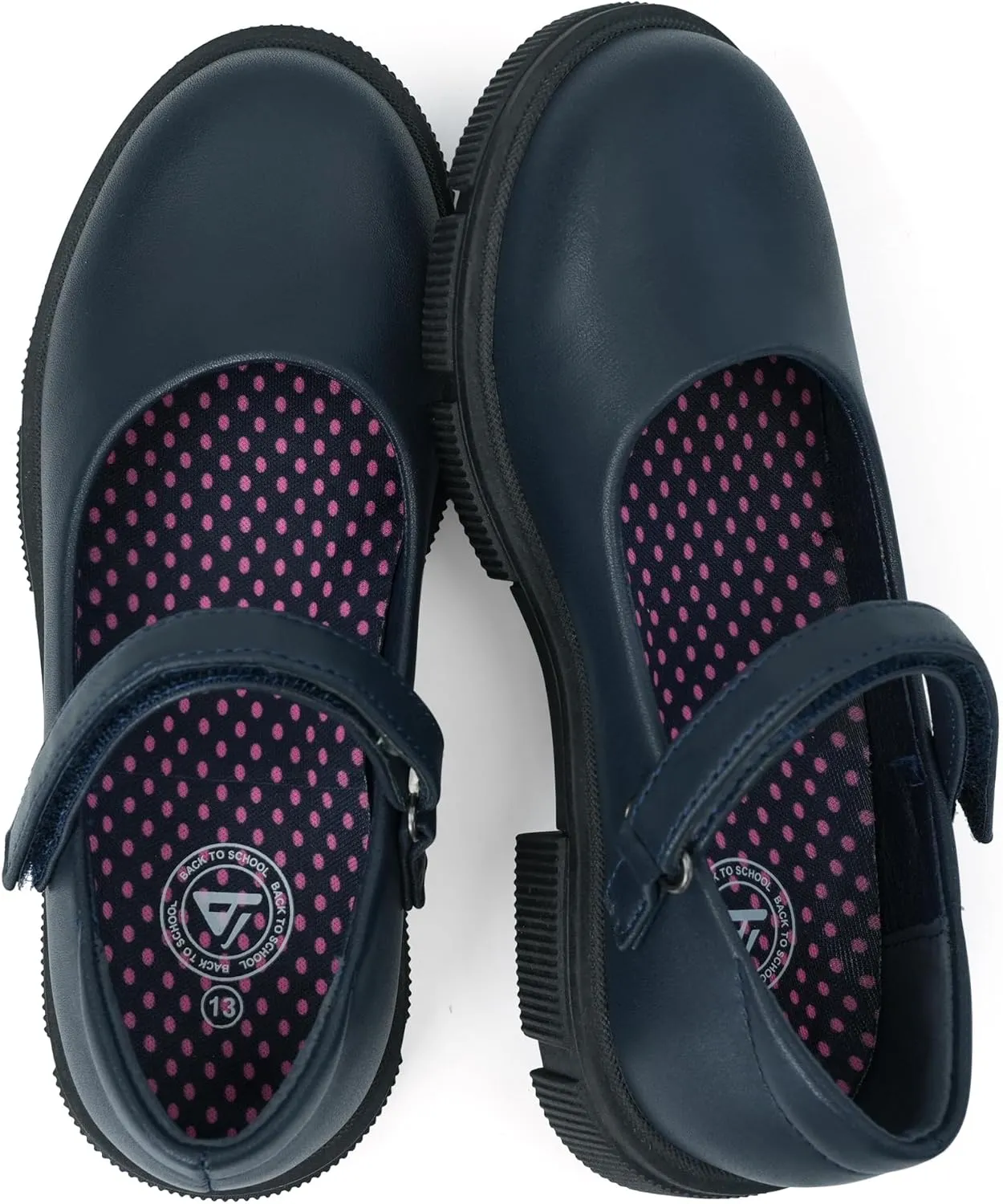 JABASIC Girls School Uniform Shoes Comfortable Mary Jane Flats