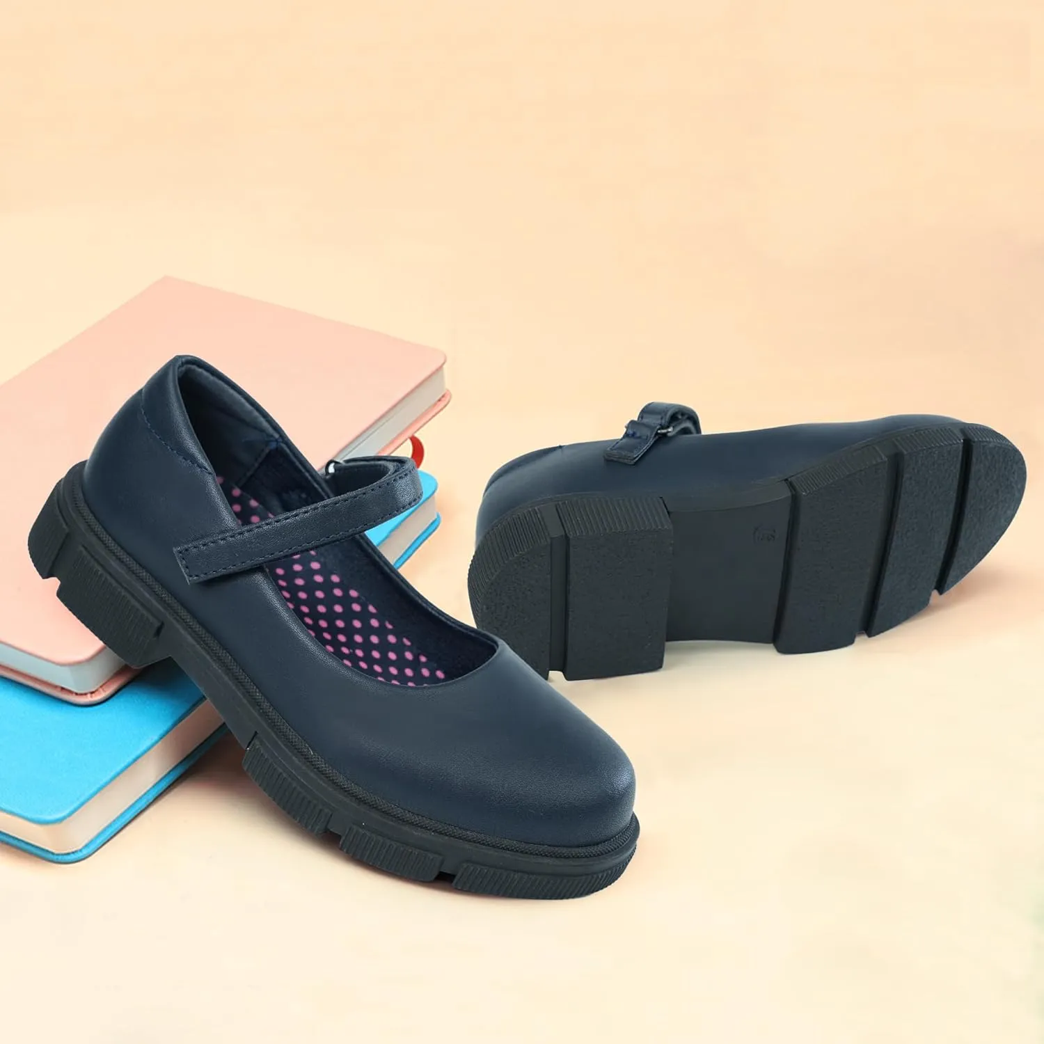 JABASIC Girls School Uniform Shoes Comfortable Mary Jane Flats