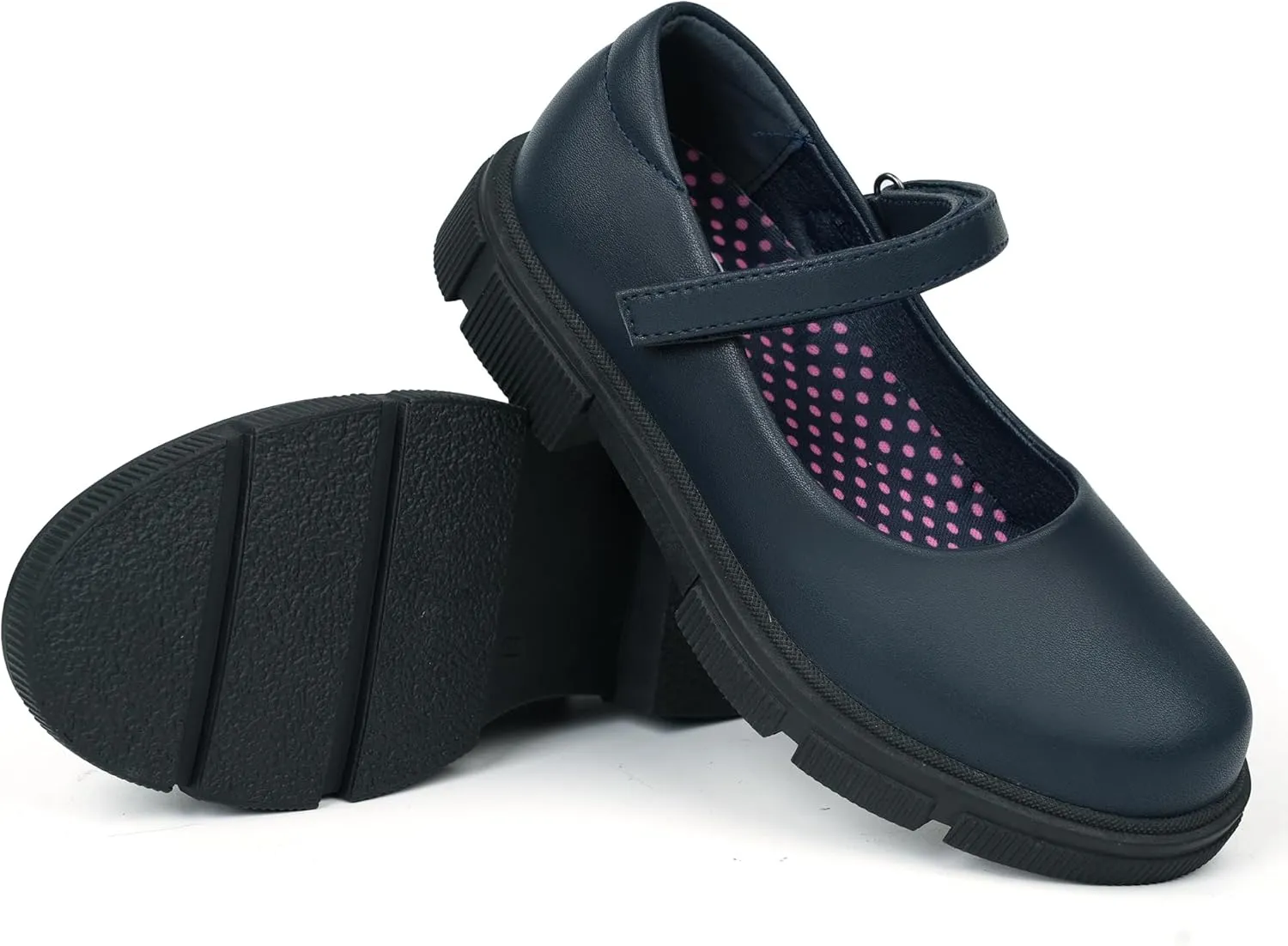 JABASIC Girls School Uniform Shoes Comfortable Mary Jane Flats