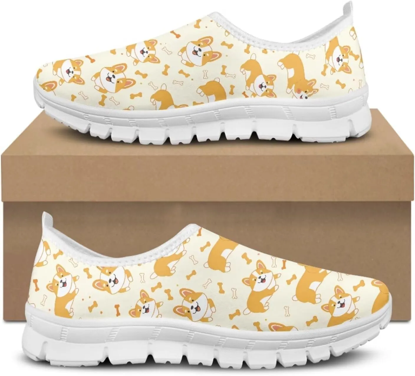 Jeiento Cute Dog Women's Casual Slip On Shoes Loafers Sneakers for Women