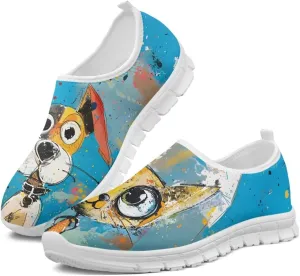 Jeiento Cute Dog Women's Casual Slip On Shoes Loafers Sneakers for Women