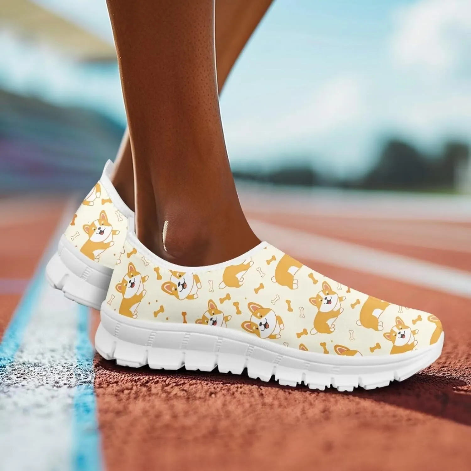 Jeiento Cute Dog Women's Casual Slip On Shoes Loafers Sneakers for Women