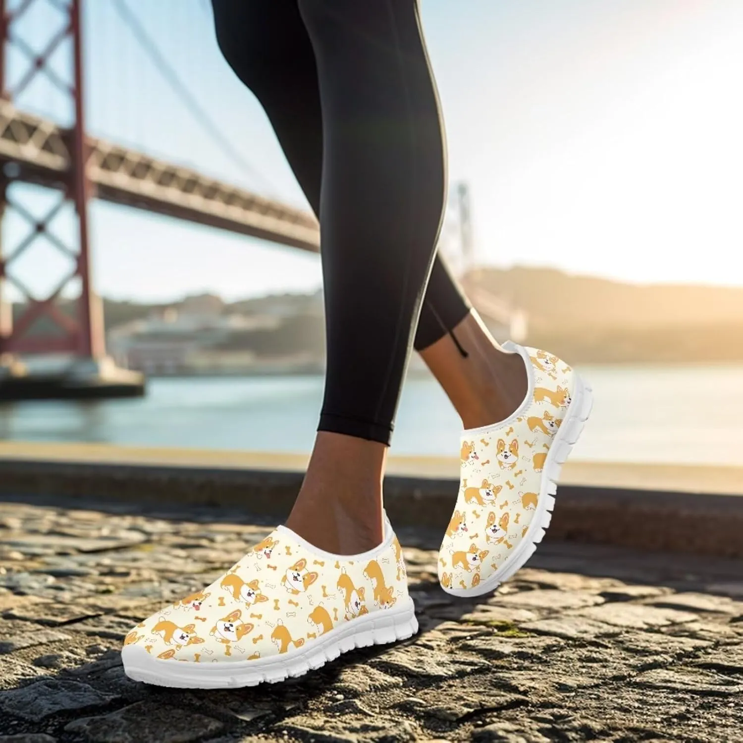 Jeiento Cute Dog Women's Casual Slip On Shoes Loafers Sneakers for Women