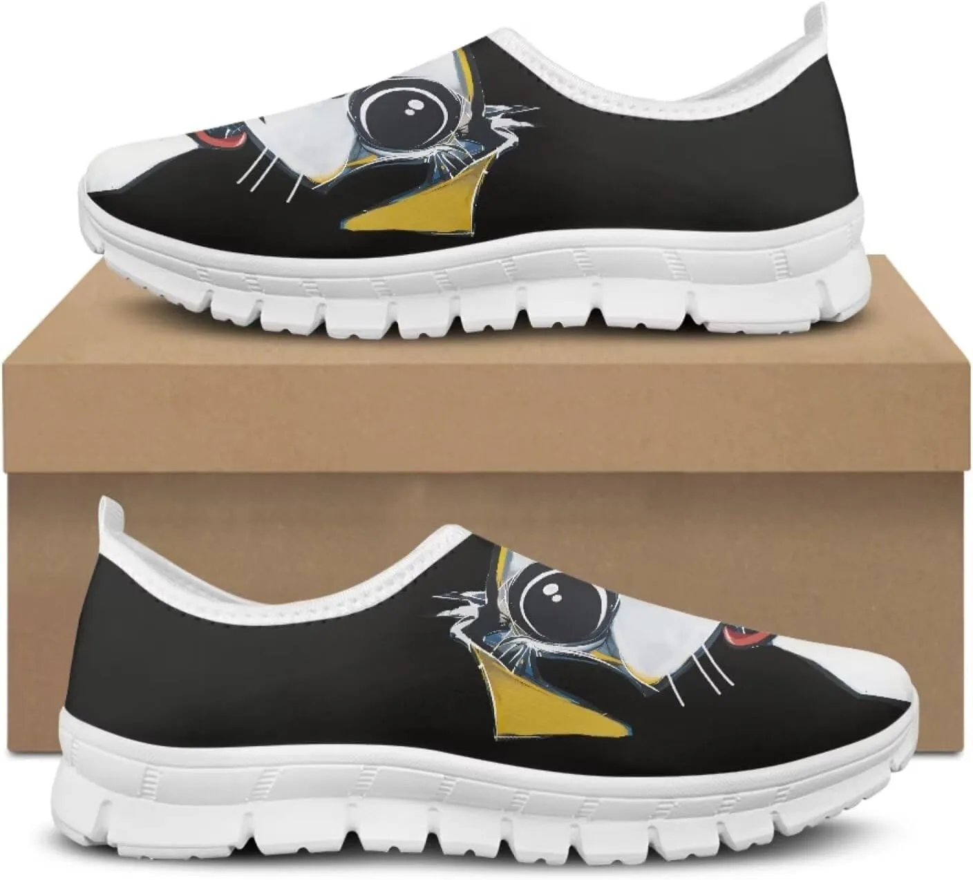 Jeiento Cute Dog Women's Casual Slip On Shoes Loafers Sneakers for Women