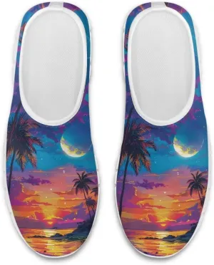 Jeiento Tropical Style Slip-On Loafers for Women Casual Shoes Outdoor Mesh Workout Sneakers