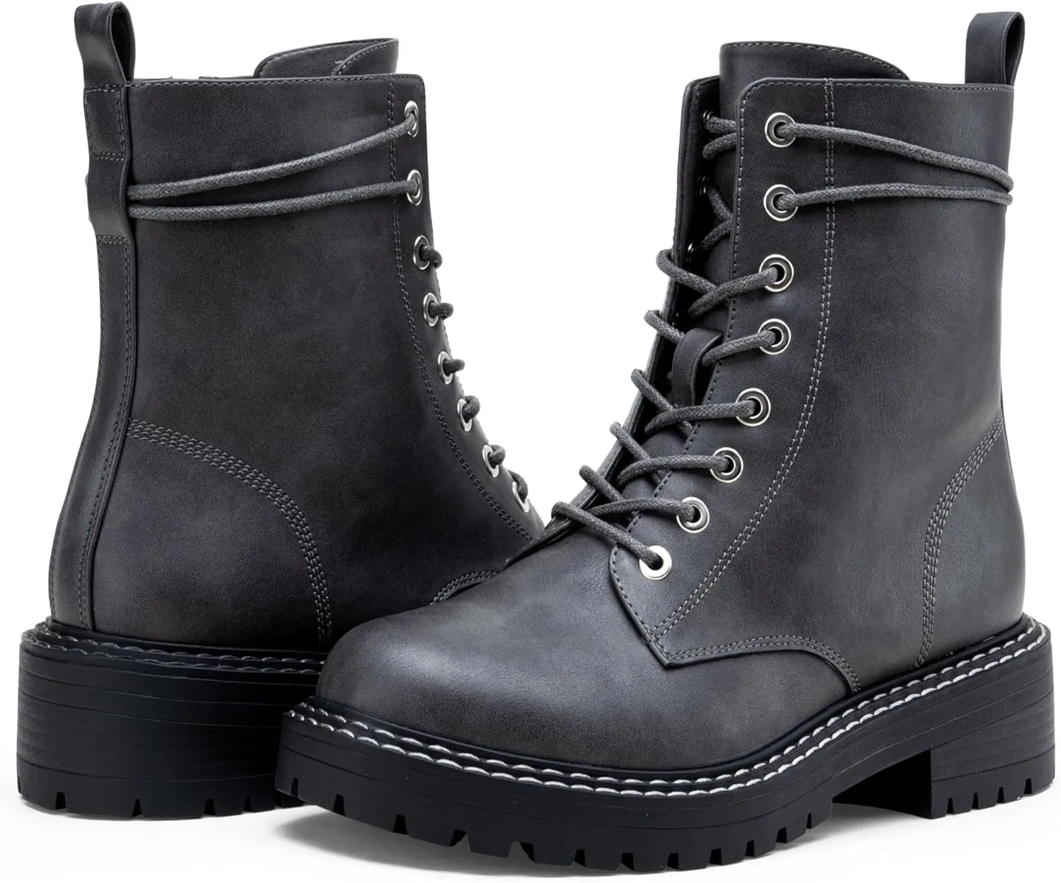 Jeossy Women's Combat Ankle Boots 9627 Low Heel Ankle-Booties with Side Zipper