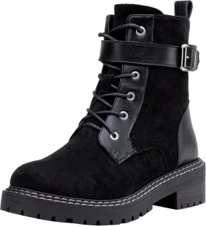 Jeossy Women's Combat Ankle Boots 9627 Low Heel Ankle-Booties with Side Zipper