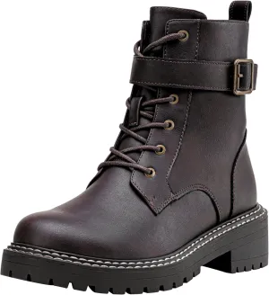 Jeossy Women's Combat Ankle Boots 9627 Low Heel Ankle-Booties with Side Zipper