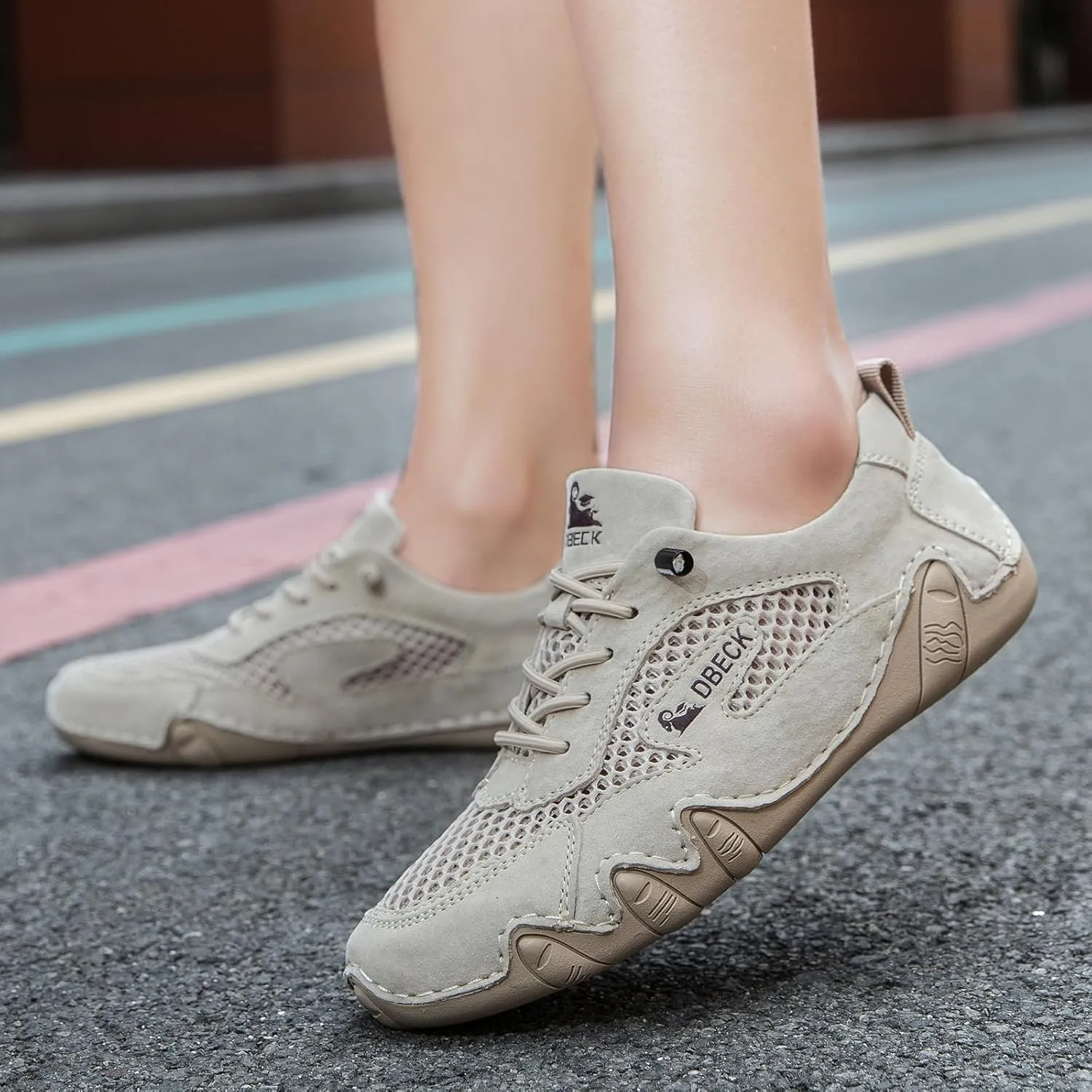 JishinGal Women Outdoor Mesh Trail Shoes for Hiking & Walking Women's Summer Sports Shoes Breathable Mesh Non-Slip Lightweight Casual Sneakers