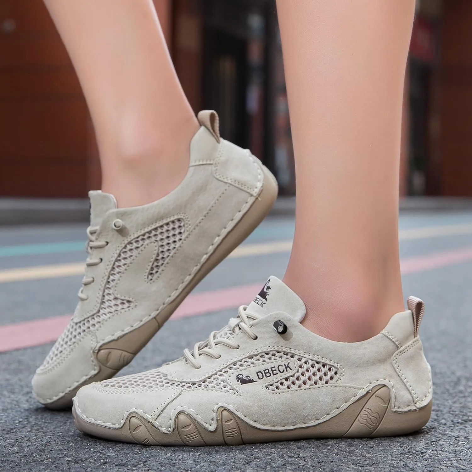 JishinGal Women Outdoor Mesh Trail Shoes for Hiking & Walking Women's Summer Sports Shoes Breathable Mesh Non-Slip Lightweight Casual Sneakers