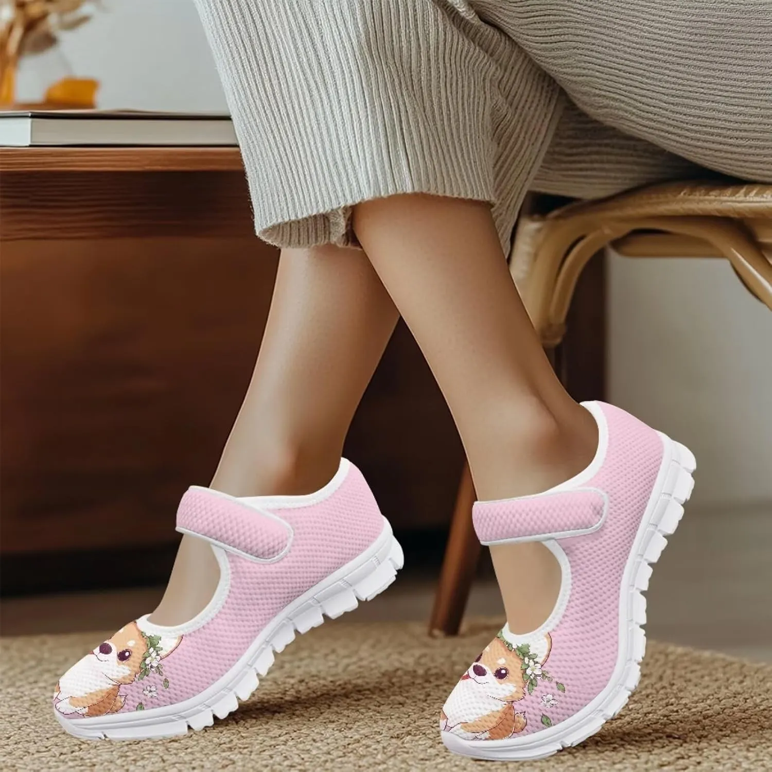 JoyLamoria Retro Sunflower Walking Shoes Non-Skid Breathable Flats Fashion Causal Dress Shoes for Flower Party Mary Jane Flats