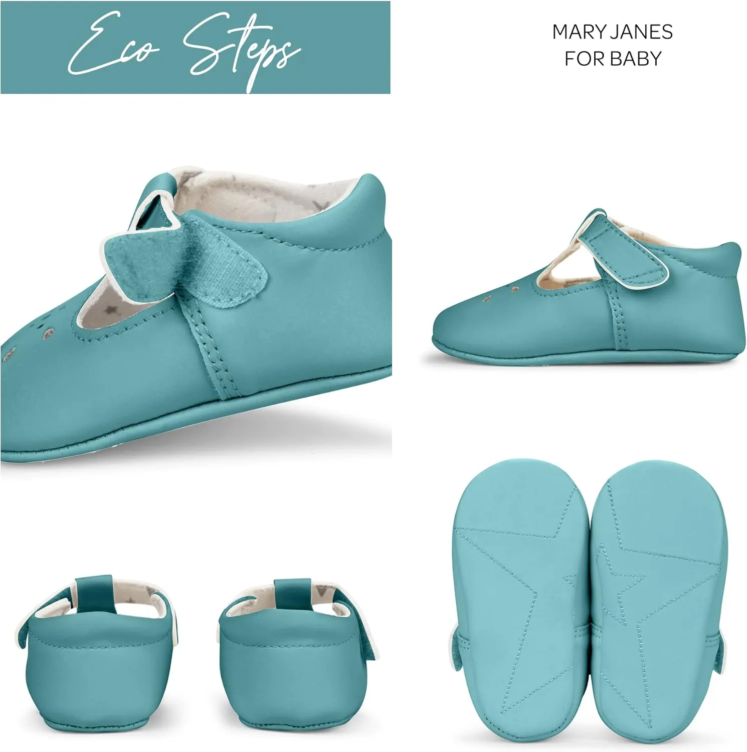 JuJuBe Mary Jane Baby Girl Shoes, Machine Washable Vegan Leather Baby Shoes, Dress Girls Shoe with Soft Soles, Hook and Loop Strap, Non Slip Toddler Flats for Walking