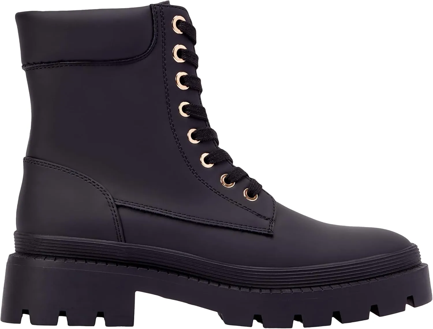 JustFab Women's Fashion Platform Combat Boots Lace Up Low Chunky Heel Ankle Booties Shoes - Tevos