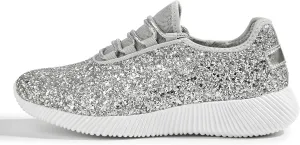K KIP WOK Fashion Glitter Sneakers for Womens Silp On Running Shoes Lightweigt Tennis Walking Sneakers