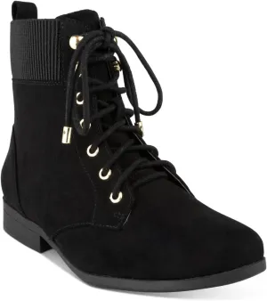 Karen Scott Womens Clarissae Faux Suede Almond Toe Combat & Lace-up Boots