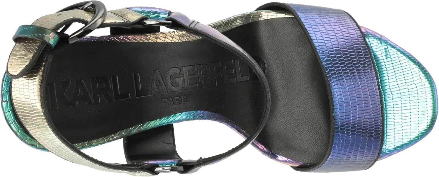 KARL LAGERFELD Women's Leather Cieone Heeled Open-toe Sandal