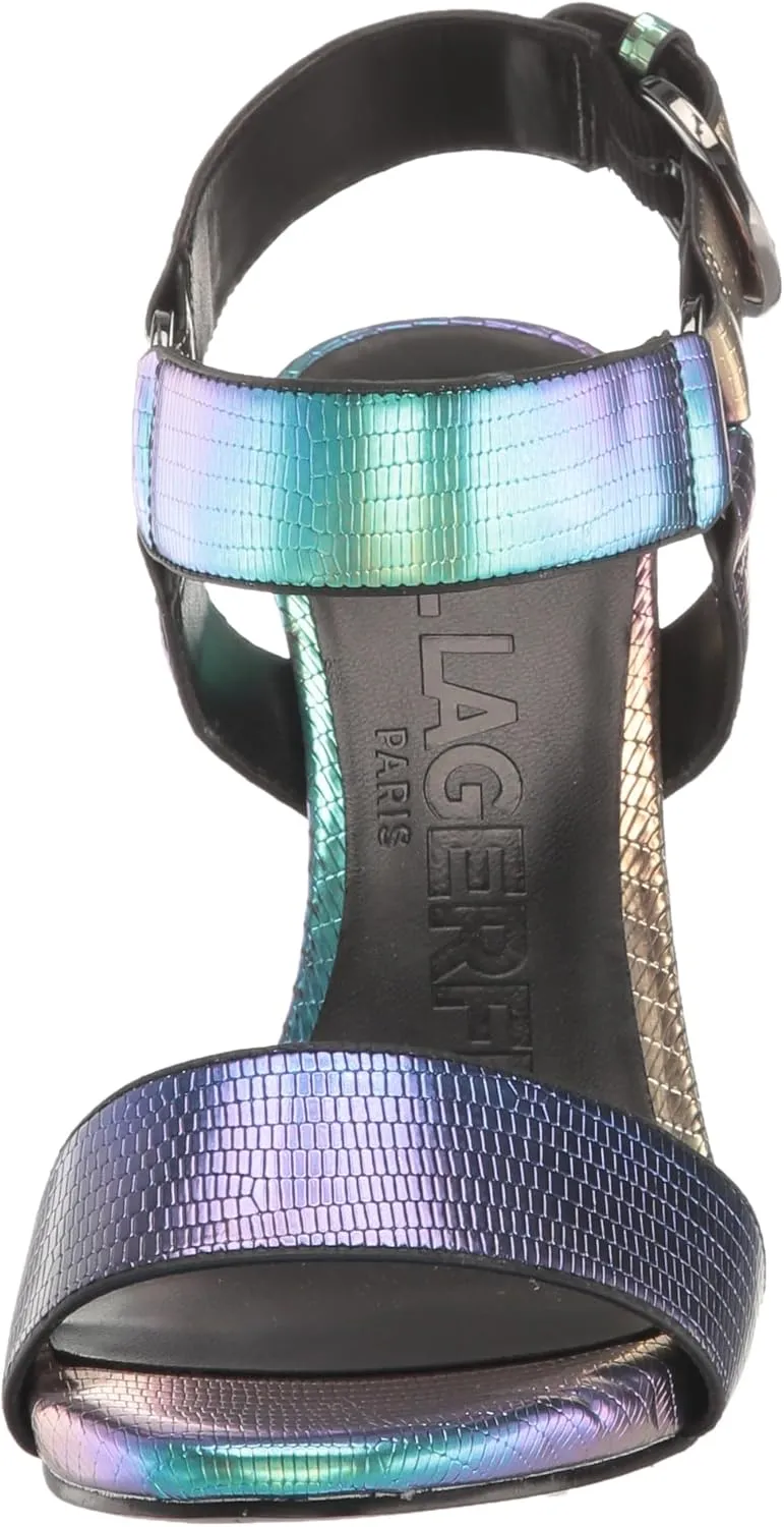 KARL LAGERFELD Women's Leather Cieone Heeled Open-toe Sandal