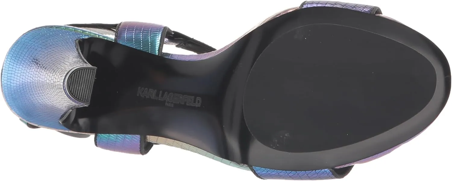 KARL LAGERFELD Women's Leather Cieone Heeled Open-toe Sandal
