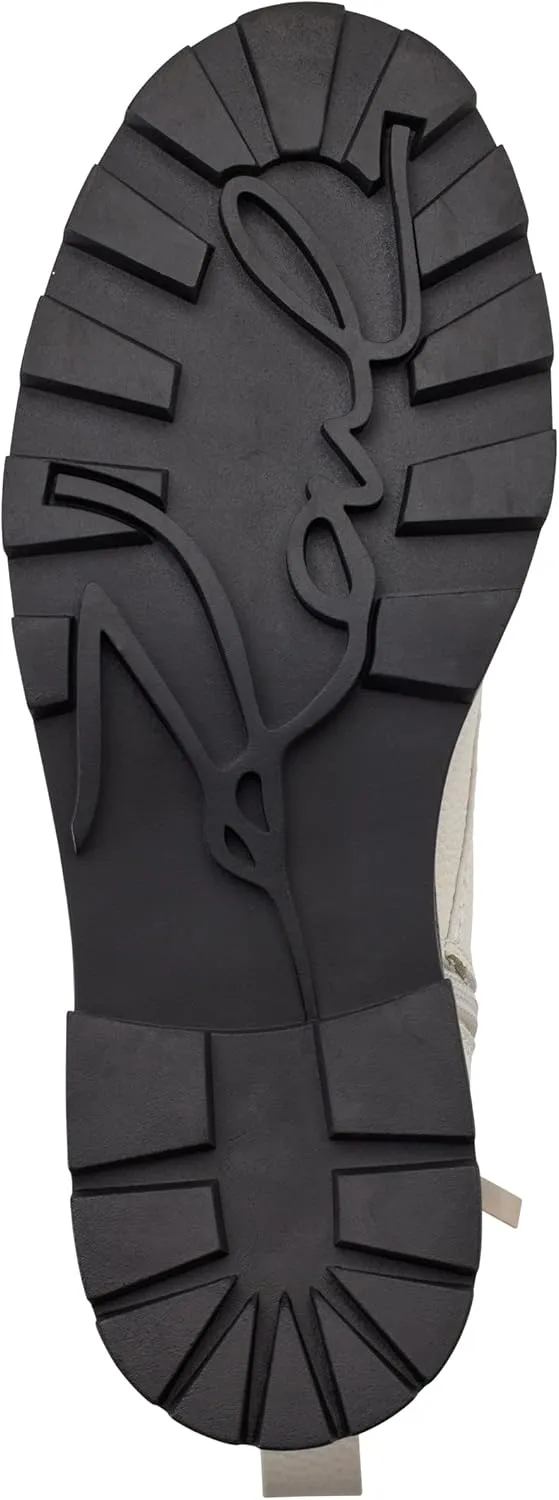 KARL LAGERFELD Women's Lug-Sole Maeva Combat Boot with Crystal Detail