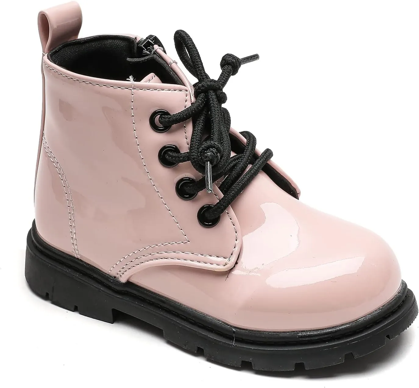 Kids Boots Boys Girls Bright Color Lace up Ankle Boots Side Zipper Boots