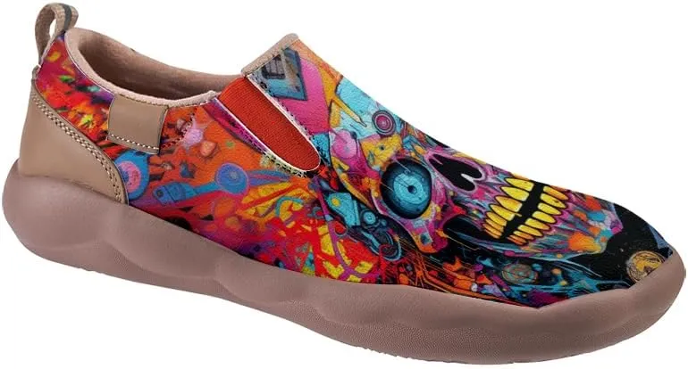 Kid's Slip-on Loafers Boys Girls Casual Shoes Lightweight Comfort Fashion Leather Sneakers Charm of Skulls