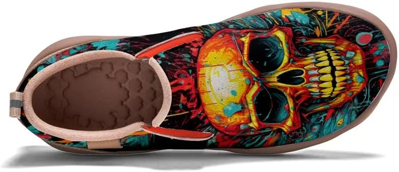 Kid's Slip-on Loafers Boys Girls Casual Shoes Lightweight Comfort Fashion Leather Sneakers Charm of Skulls