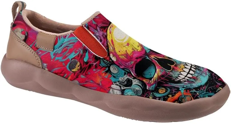 Kid's Slip-on Loafers Boys Girls Casual Shoes Lightweight Comfort Fashion Leather Sneakers Charm of Skulls