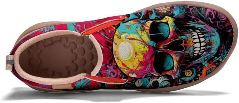 Kid's Slip-on Loafers Boys Girls Casual Shoes Lightweight Comfort Fashion Leather Sneakers Charm of Skulls