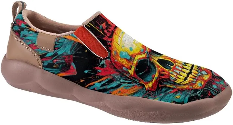 Kid's Slip-on Loafers Boys Girls Casual Shoes Lightweight Comfort Fashion Leather Sneakers Charm of Skulls