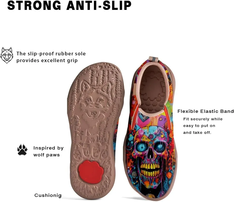 Kid's Slip-on Loafers Boys Girls Casual Shoes Lightweight Comfort Fashion Leather Sneakers Charm of Skulls