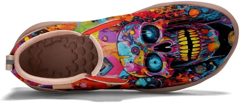 Kid's Slip-on Loafers Boys Girls Casual Shoes Lightweight Comfort Fashion Leather Sneakers Charm of Skulls