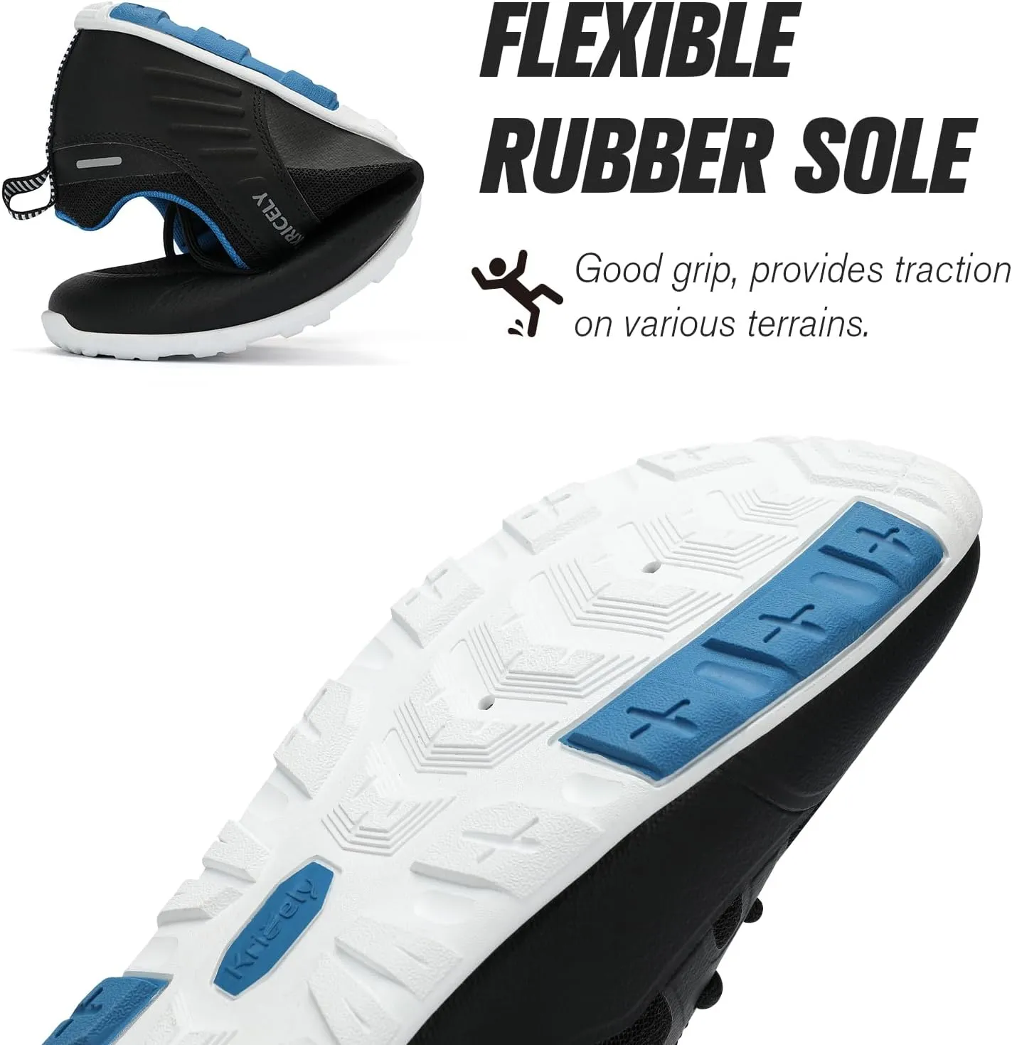 Kricely Water Shoes Men Quick Drying Outdoor Barefoot Minimalist Wide Toe Box Shoes Grounded Footwear for Beach Fishing Fitness Workout Athletic Sneakers