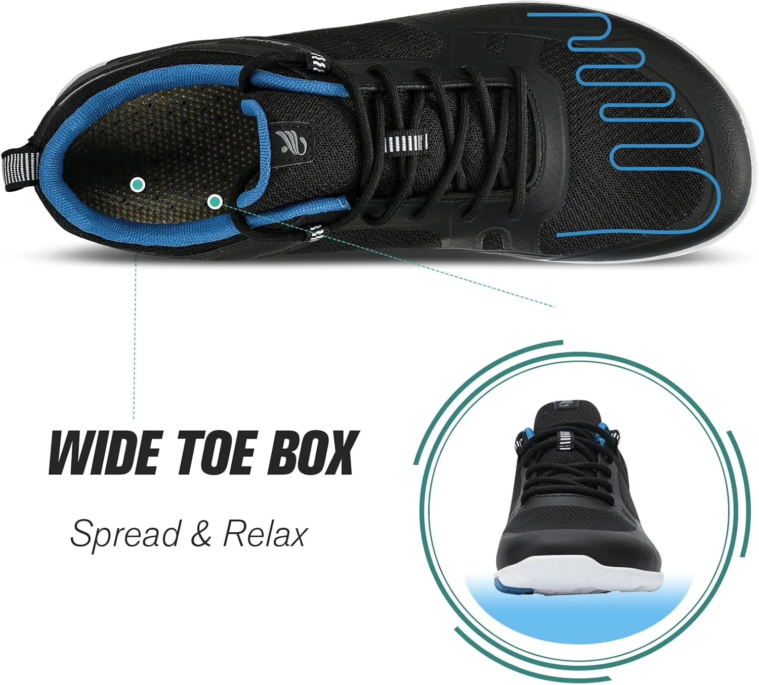 Kricely Water Shoes Men Quick Drying Outdoor Barefoot Minimalist Wide Toe Box Shoes Grounded Footwear for Beach Fishing Fitness Workout Athletic Sneakers