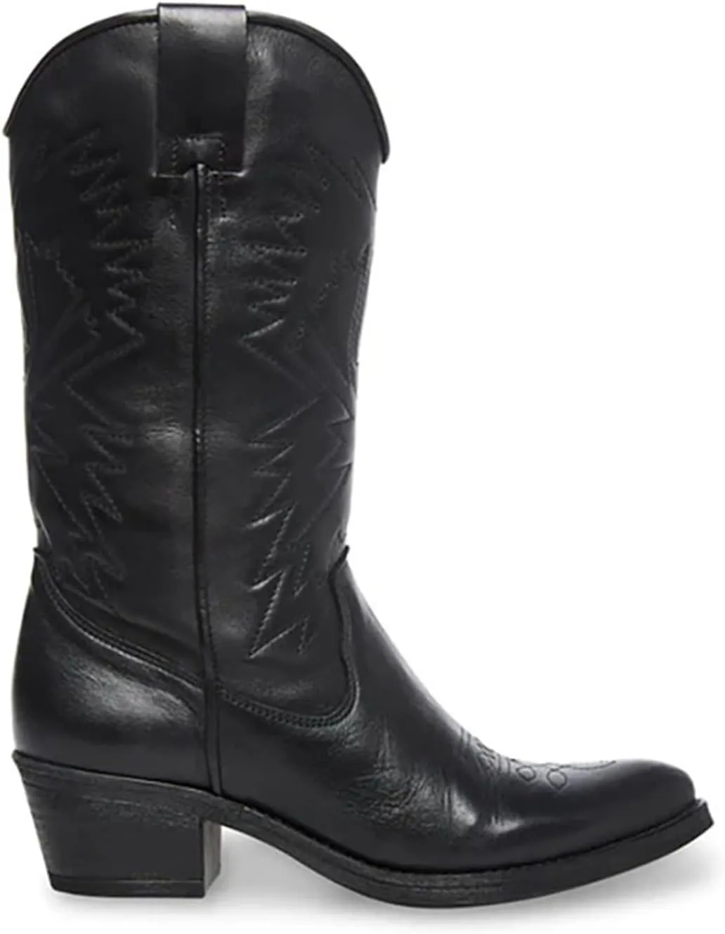Ladmiple Cowboy Boots For Women Wide Calf Low Heel Cowgirl Embroidered Pointed Toe Chunky Heel Western Knee High Boots