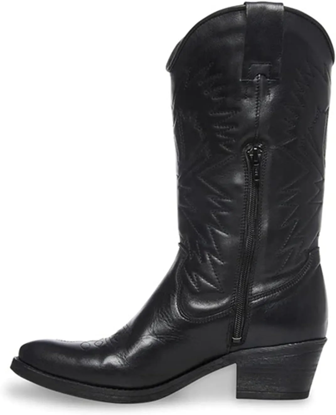 Ladmiple Cowboy Boots For Women Wide Calf Low Heel Cowgirl Embroidered Pointed Toe Chunky Heel Western Knee High Boots