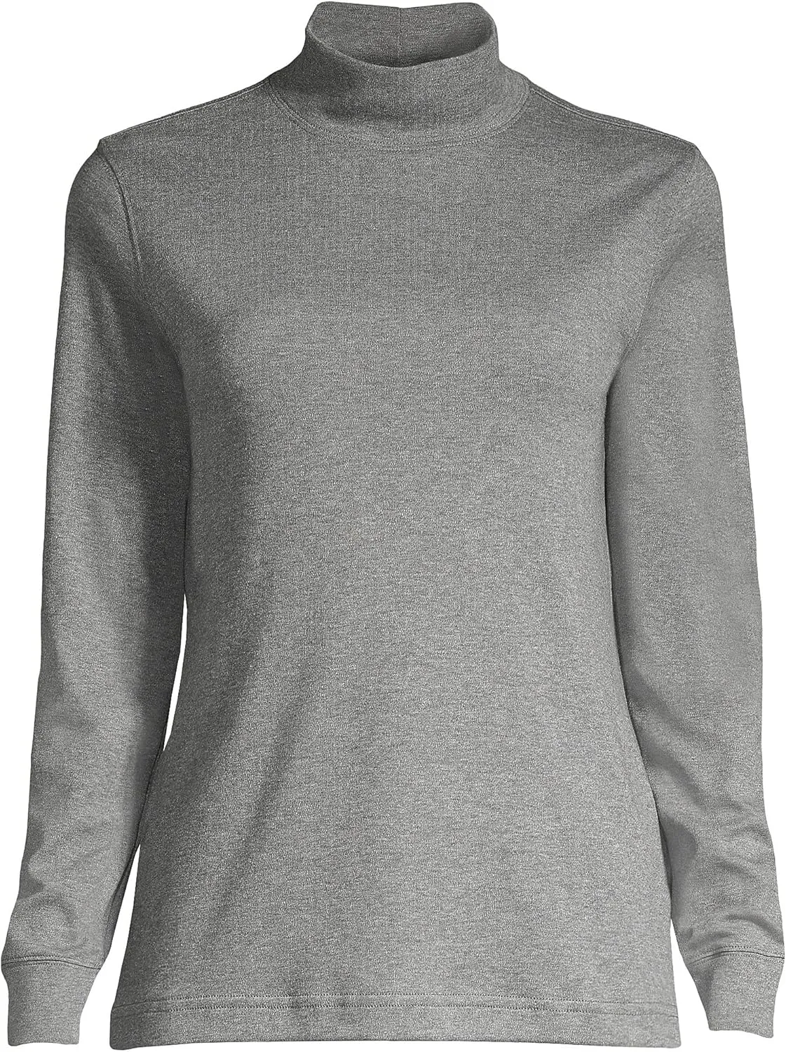 Lands' End Women's Long Sleeve American-Grown Supima Cotton Mock Turtleneck Shirt