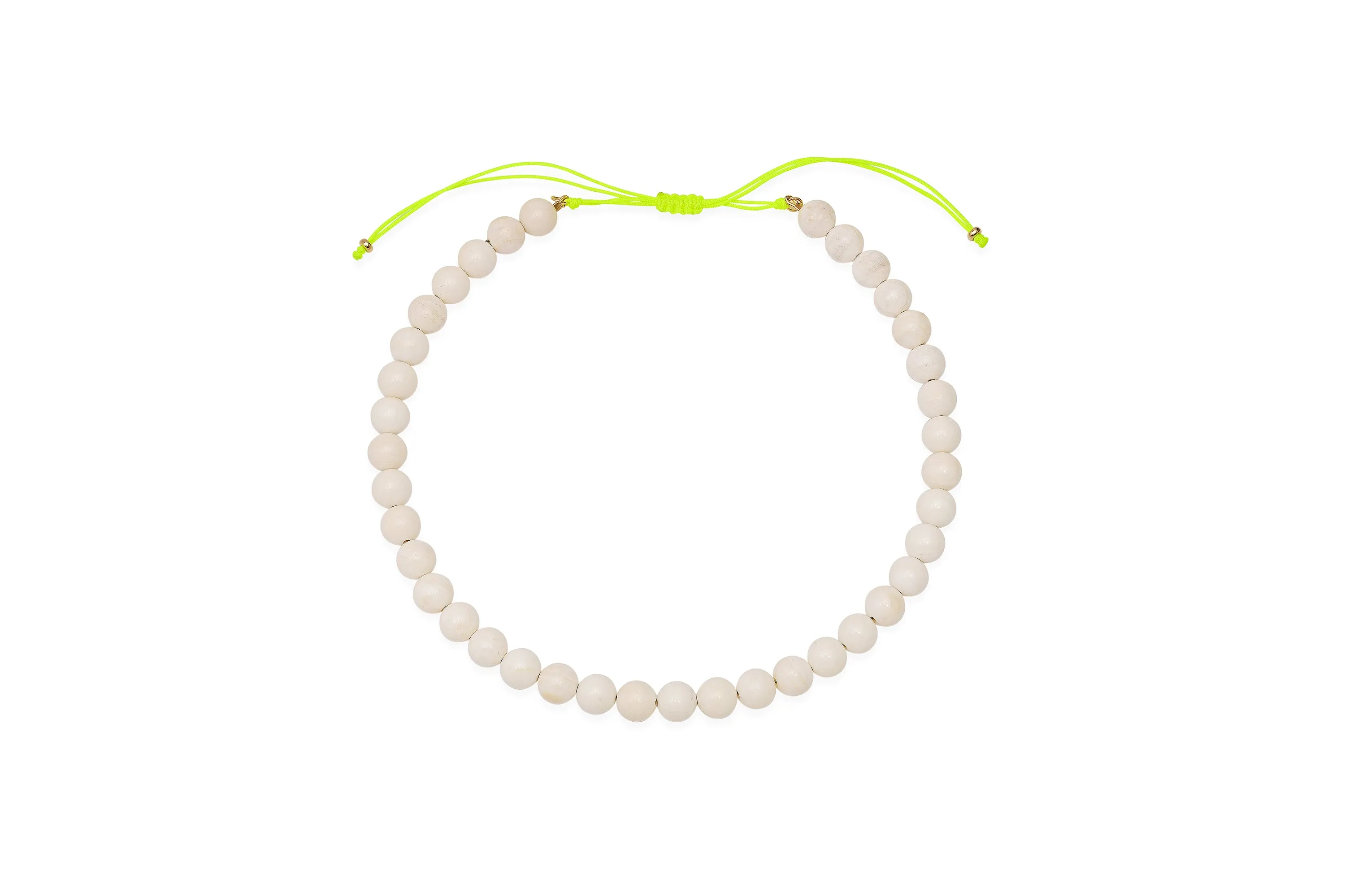 Large White Coral Beaded Necklace