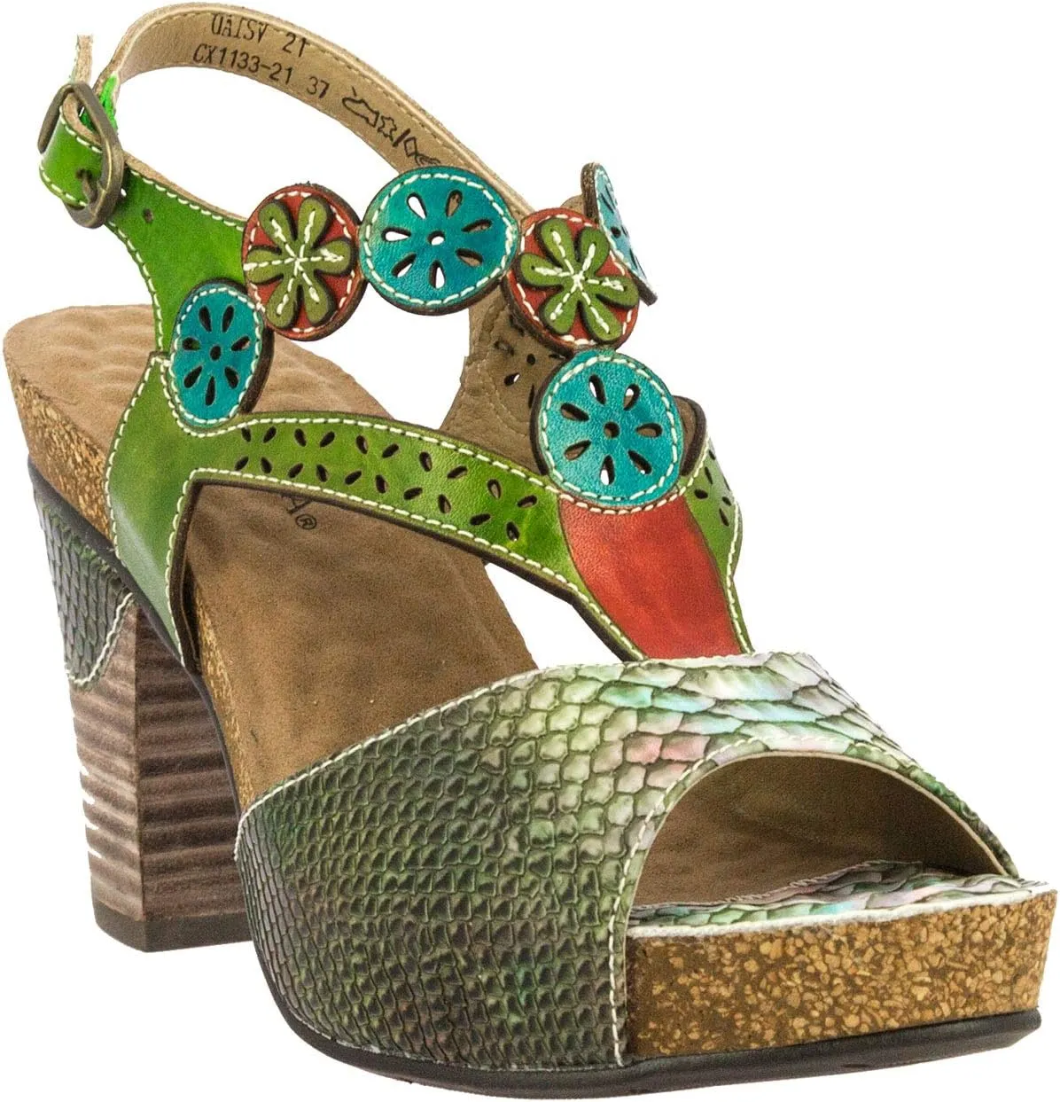 Laura Vita Women's Open Wedge Sandals Peeptoe