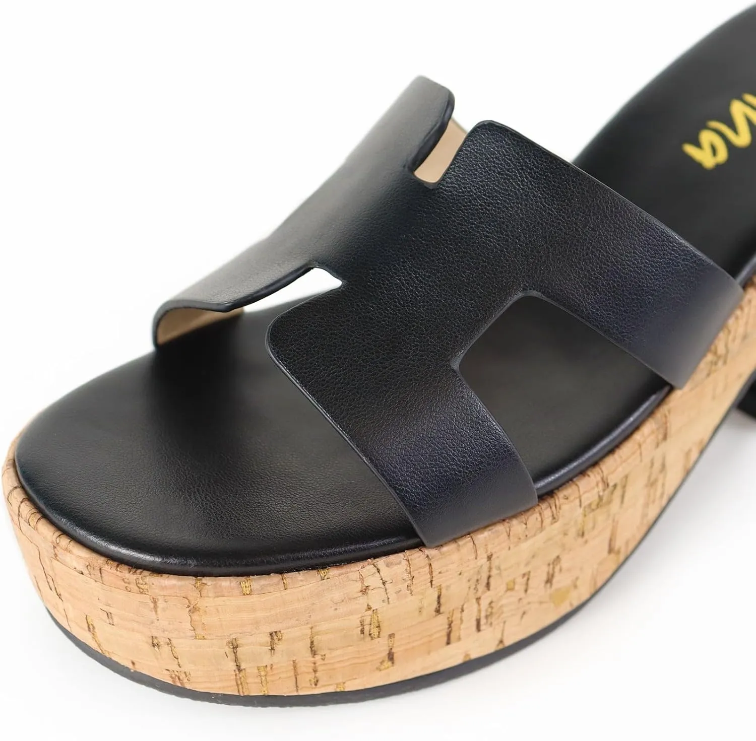 Liliana Women's Chunky heel Slip On Platform Heeled Sandals