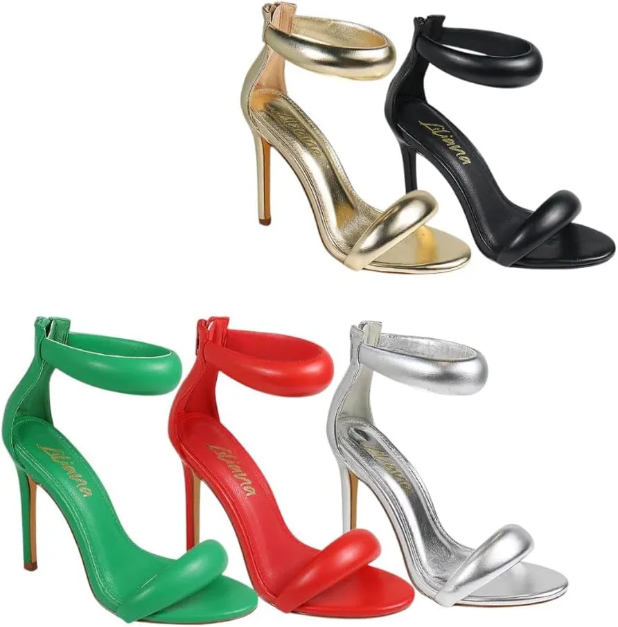 Liliana Women's Open Toe High Heels Stiletto Heeled Sandals