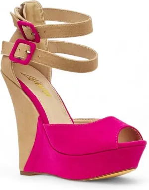 Liliana Women's Wedge High Heels Platform Sandals With Ankle Strap Wedge sandals