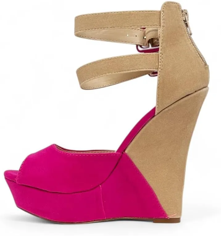 Liliana Women's Wedge High Heels Platform Sandals With Ankle Strap Wedge sandals